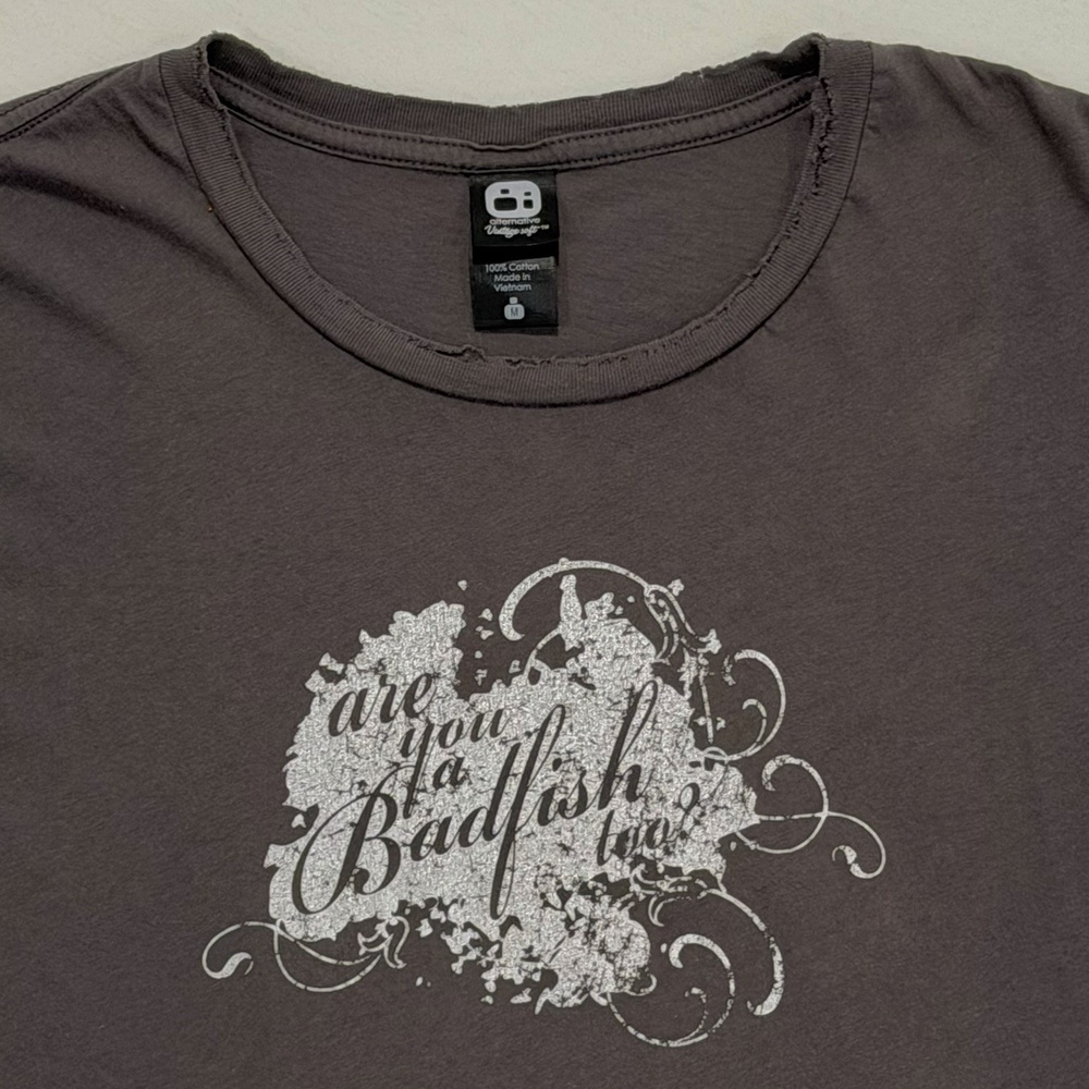 “Are You A Bad Fish Too?” Badfish Graphic Tee Medium Gray Single Stitch